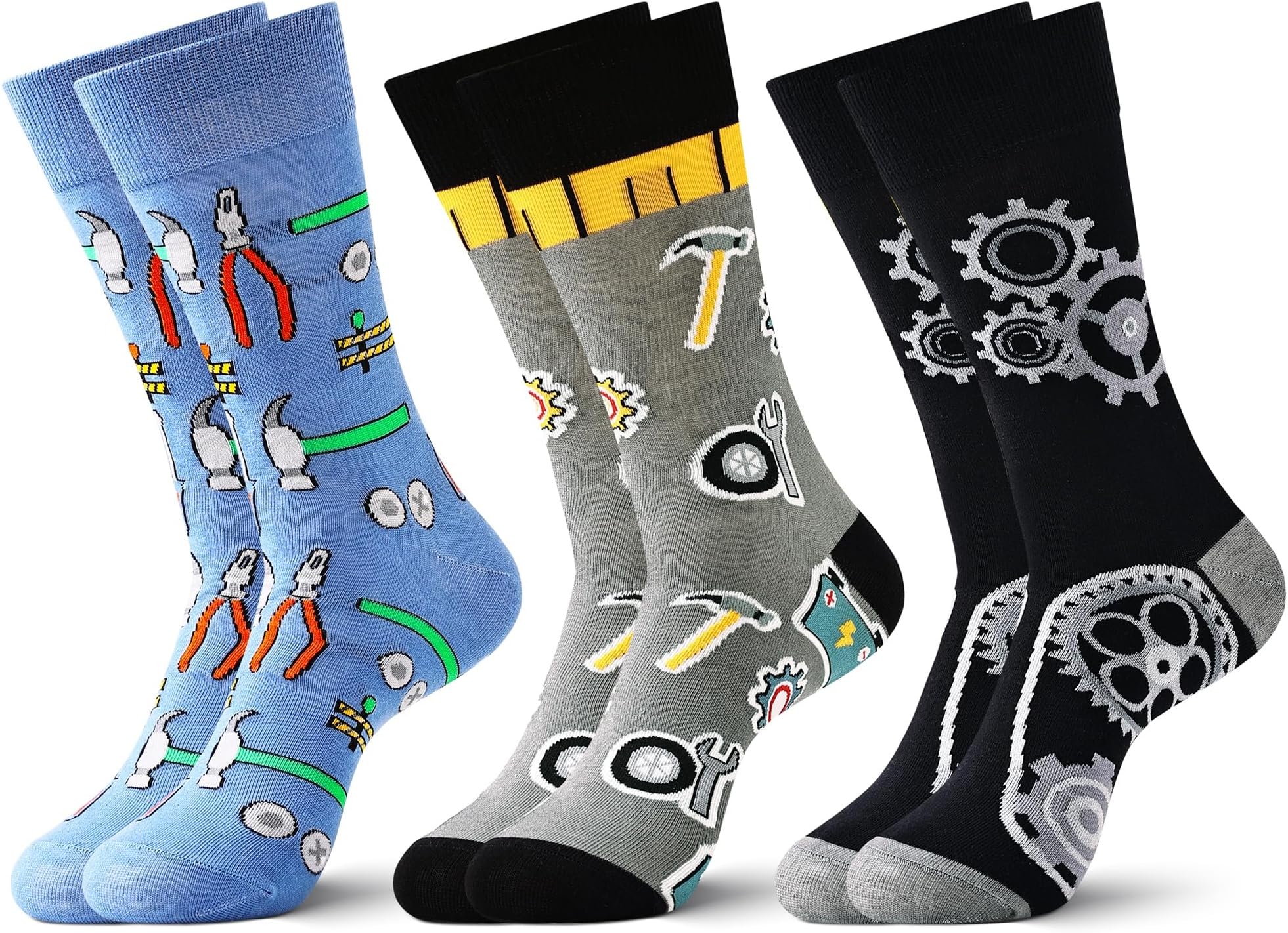 Jeasona Mens Funny Fun Crazy Funky Dress Crew Socks Gifts for Men Dad Grandpa