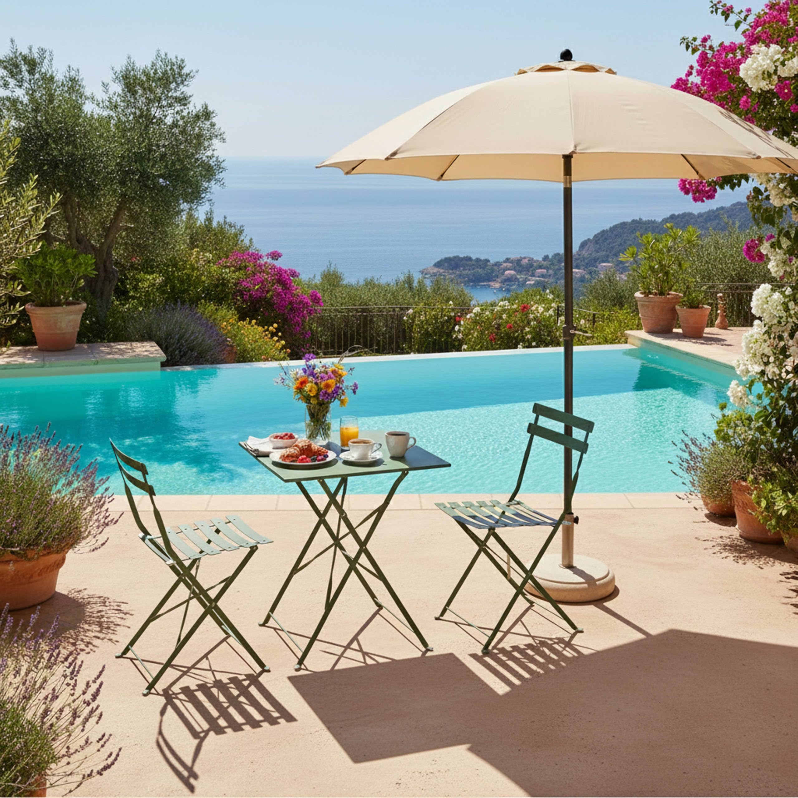 Oviala Lot de 2 chaises Pliantes en Acier Vert Cactus