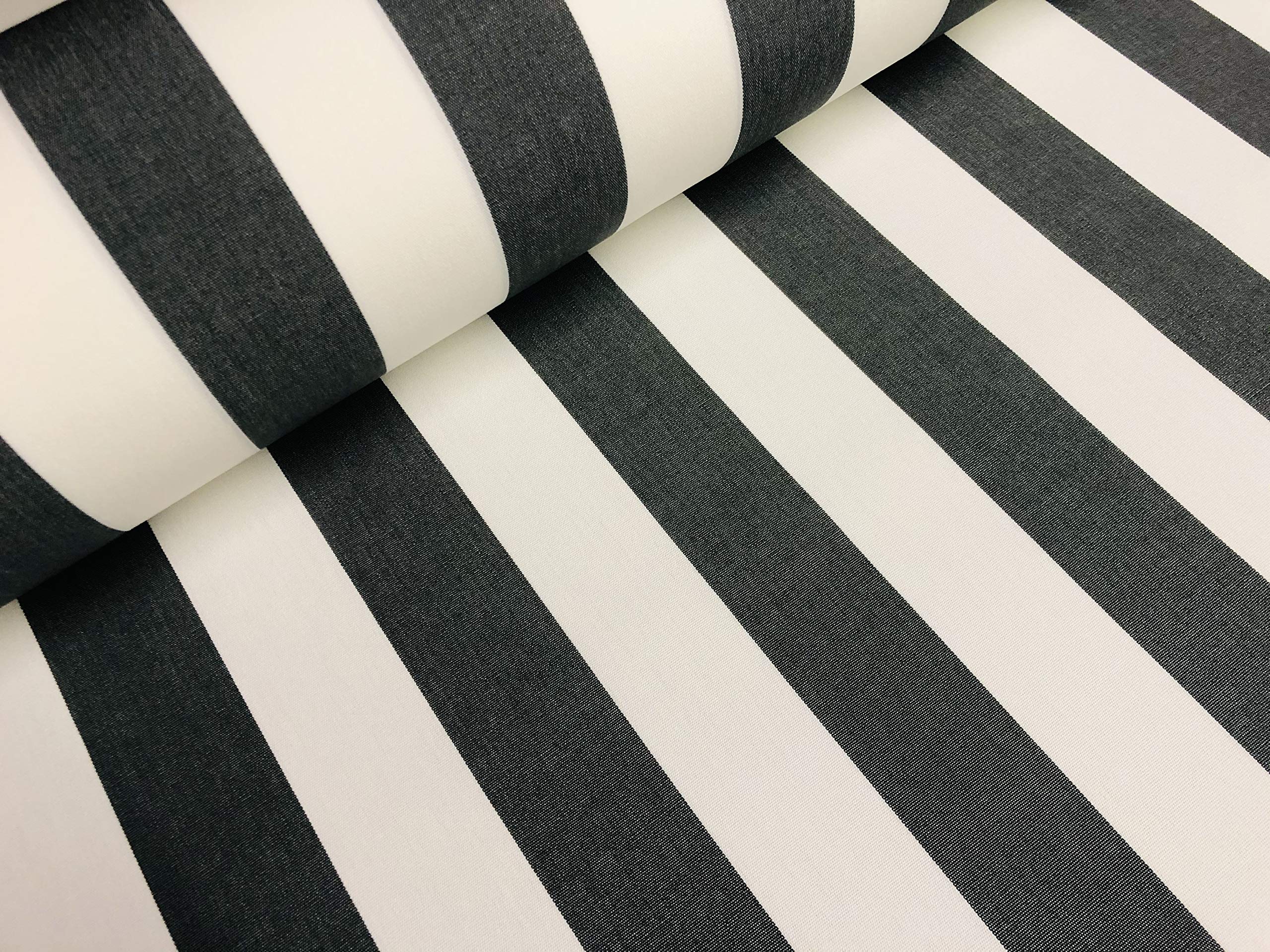 Buy Black & White Striped DRALON Outdoor Fabric Acrylic Teflon