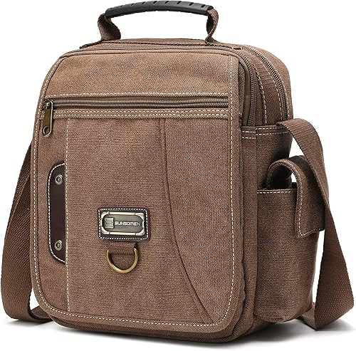 Bolso de mano para hombre, bolso de hombro pequeño de lona, bolso de mensajero, bolsa de viaje, bolsa de trabajo para hombre