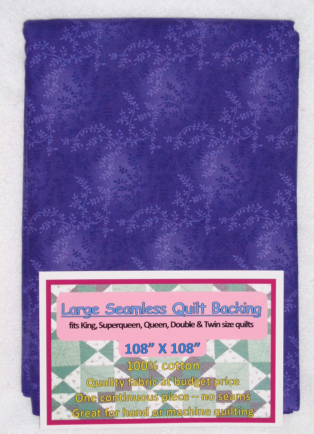 Quilt Backing, Large, Seamless, C47603-405, Dark Purple Vines