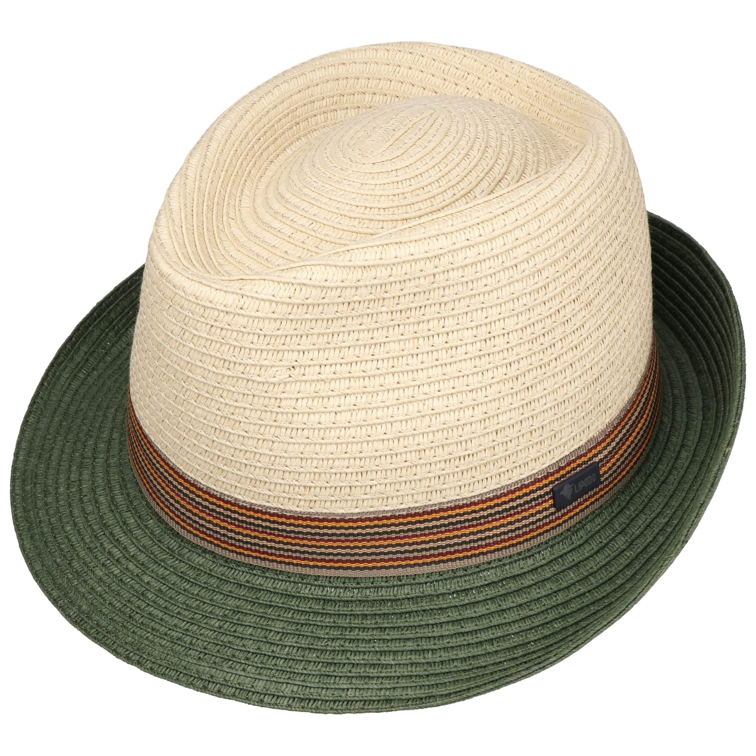 Lipodo Jorland Trilby Strohhut Ripsband Made in Italy Herren Frühling Sommer