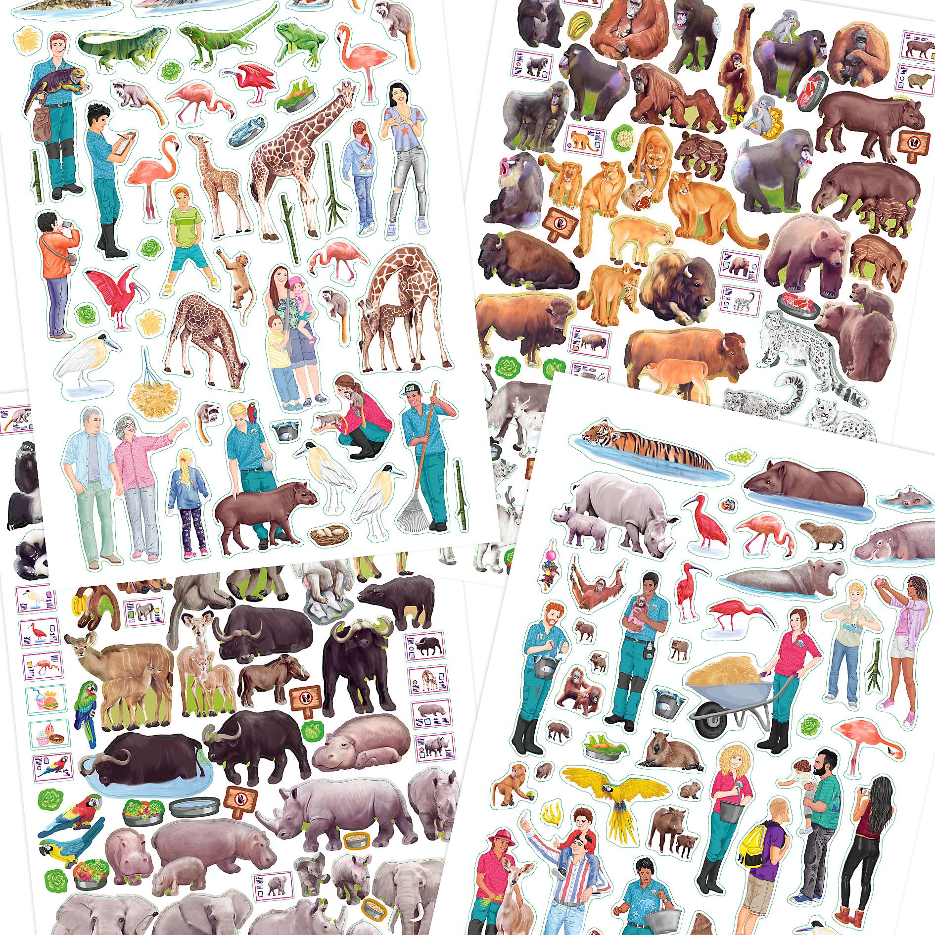 Depesche 12753 Sticker-Album "Create your Zoo", Sticker-Heft mit coolen Motiven und 3 Doppelseiten Aufklebern, ca. 22 x 30 x 0,5 cm