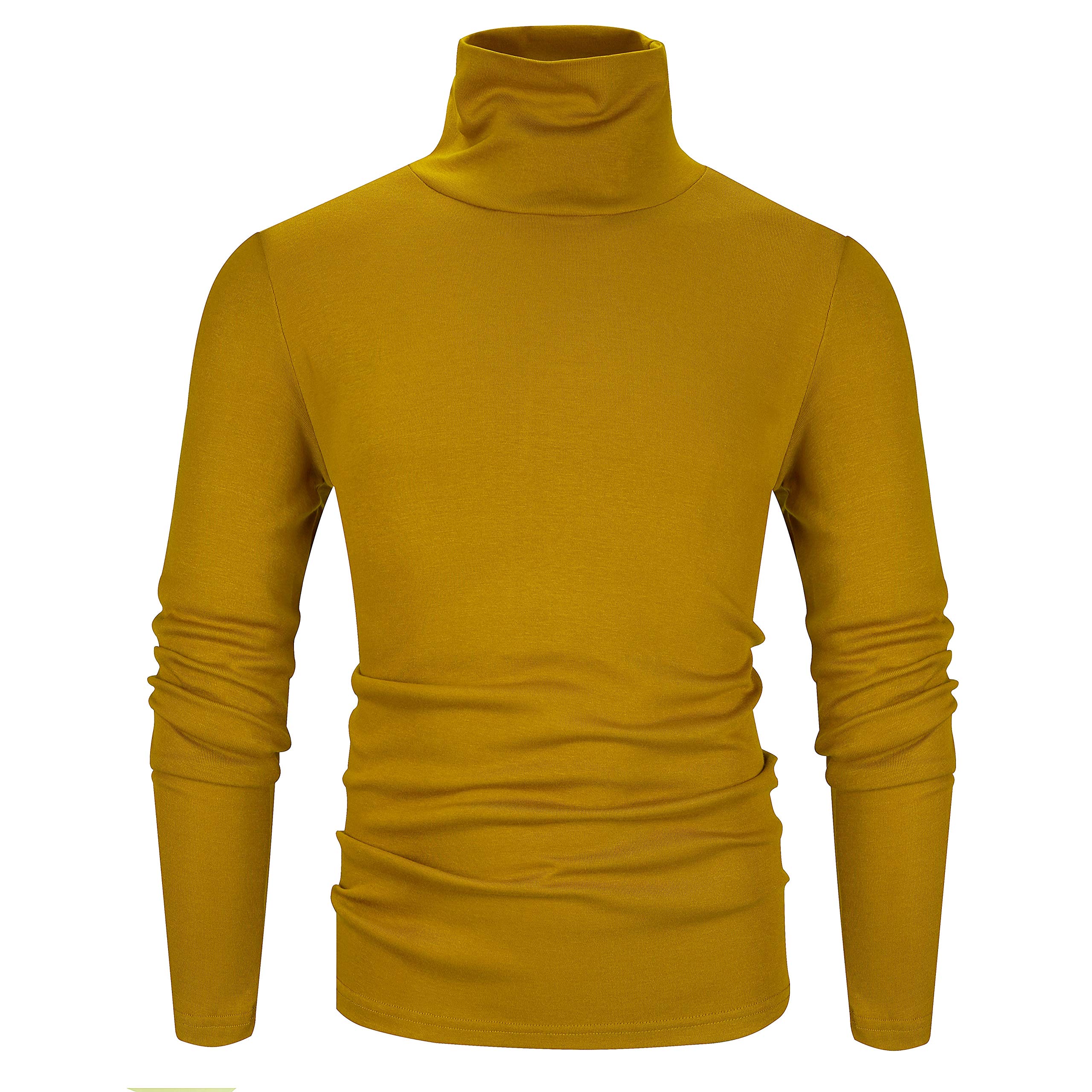 Derminpro Men's Slim Fit Soft Turtleneck Long Sleeve Pullover Lightweight T-Shirt