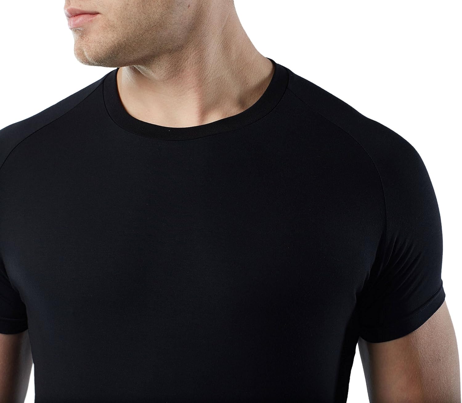 Mr. Davis Men's Bamboo Viscose Tailored Cut Crew Neck Undershirt 3 Pack - Image 3