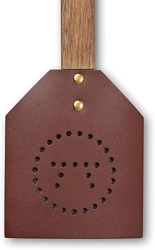 Miniatura 7 de Outset 76616 Matamoscas de madera de acacia y cuero estilo amish, 17.5 pulgadas, marrón