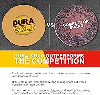Vista 4 de Dura-Gold Discos de lija PSA dorados de 6 pulgadas de alta calidad, grano 600, caja de 50 unidades, papel de lija autoadhesivo para lijadora DA