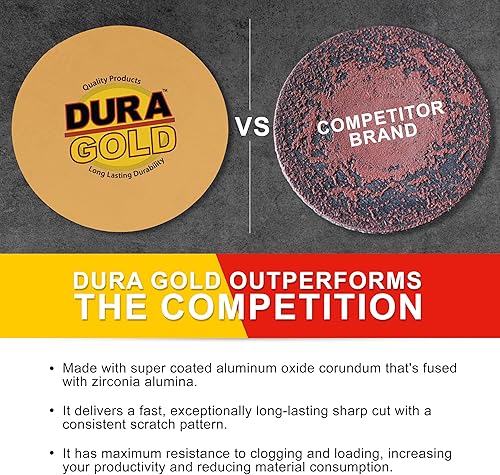 Miniatura 4 de Dura-Gold Discos de lija PSA dorados de 6 pulgadas de alta calidad, grano 600, caja de 50 unidades, papel de lija autoadhesivo para lijadora DA
