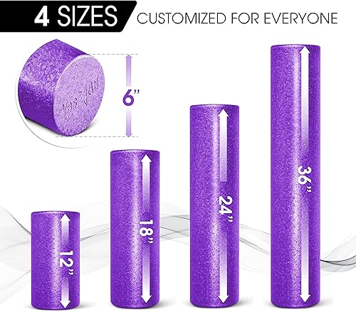 Miniatura 9 de Yes4All High-Density EPP Round Back Roller Foam, Exercise Foam Roller for Yoga, Pilates & Stretching - 12, 18, 24, 36 inch