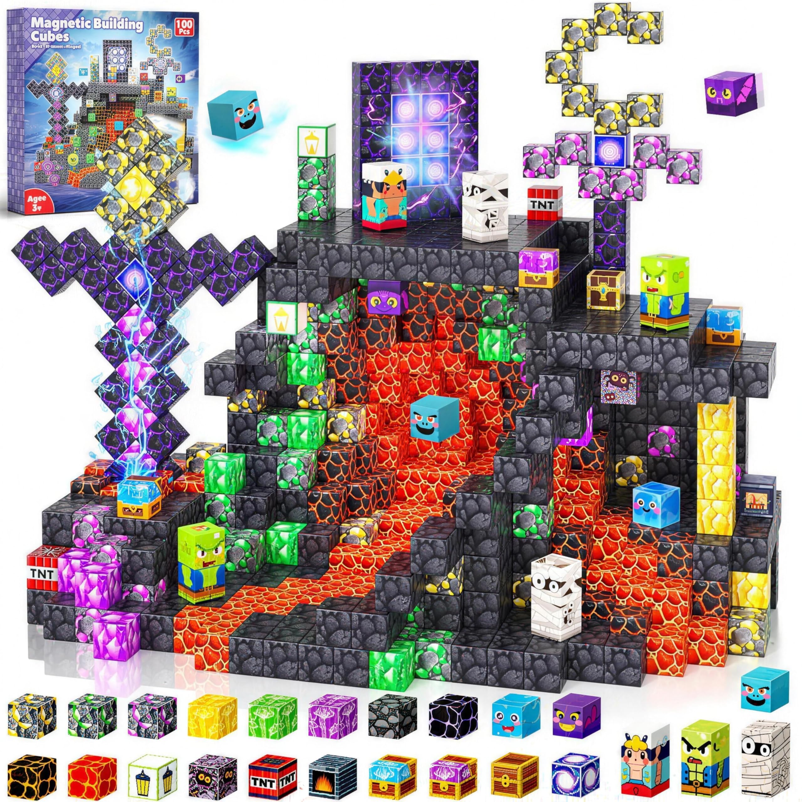 Chennyfun Bloques Magneticos Construccion Niños, 100 Piezas Construcciones Magneticas Niño, Construcciones Cubos Magneticas Juguete Creativo, Juguetes Regalos para Niños 3 Halloween Navidad Chennyfun Bloques Magneticos Construccion Niños, 100 Piezas Construcciones Magneticas Niño, Construcciones Cubos Magneticas Juguete Creativo, Juguetes Regalos para Niños 3 Halloween Navidad