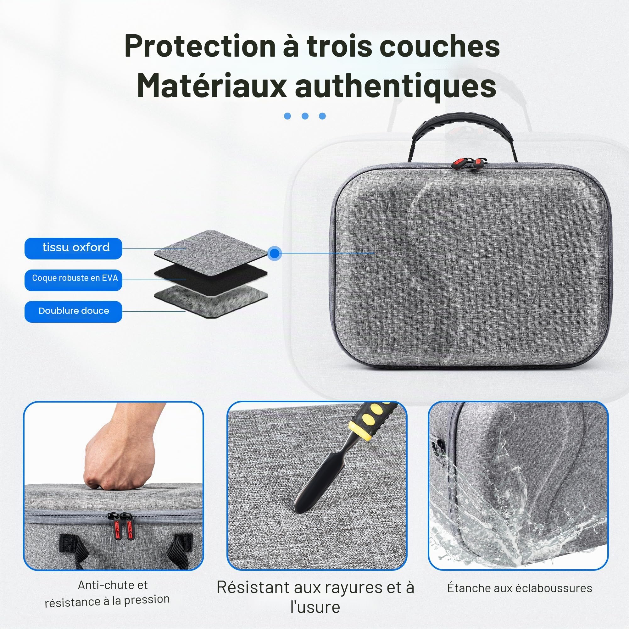 Grand étui de transport pour Meta Quest 3S, étui de voyage rigide compatible avec BOBOVR S3 Pro/Kiwi, manette Oculus Quest 3S et autres accessoires, grand sac de voyage à coque rigide (taille XL,
