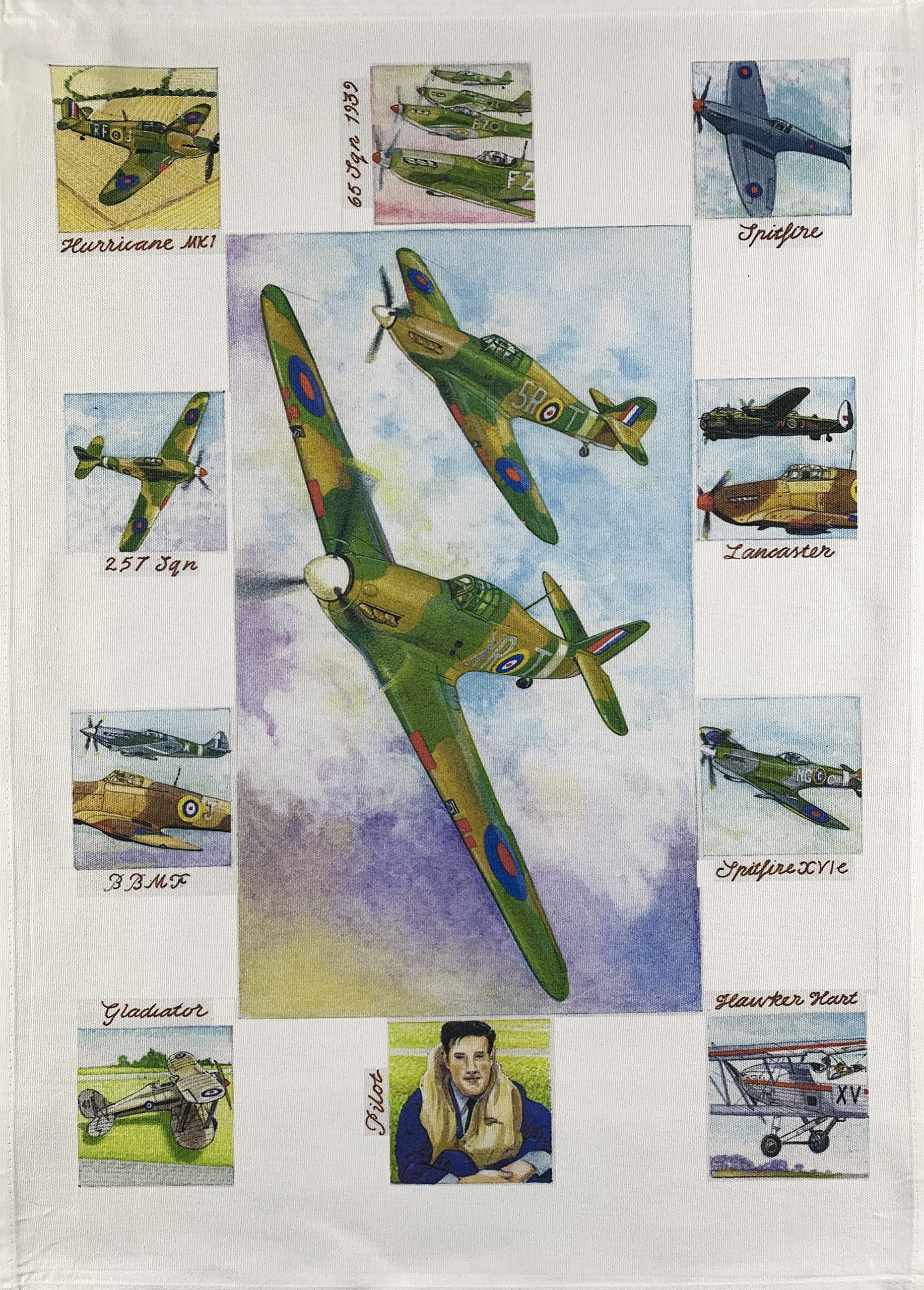 Half a Donkey The Spitfire Large Cotton Tea Towel