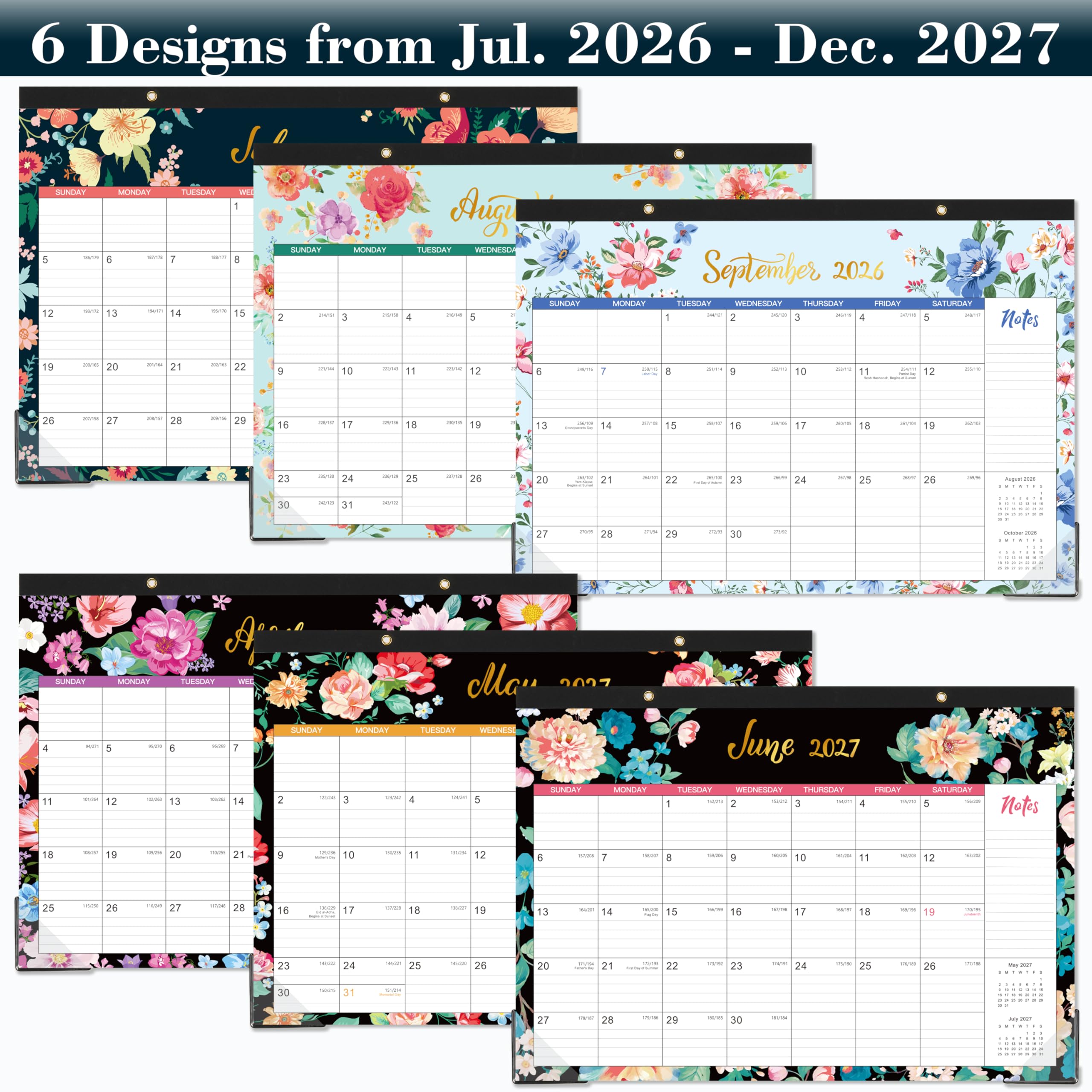 Calendario de escritorio 2024-2025, calendario mensual de escritorio y