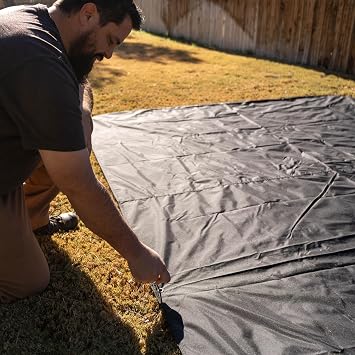 Gazelle TentsTM Tandem Gazebo Footprint, Waterproof Ground Tarp, 6 Tack-Down Stakes, GA118