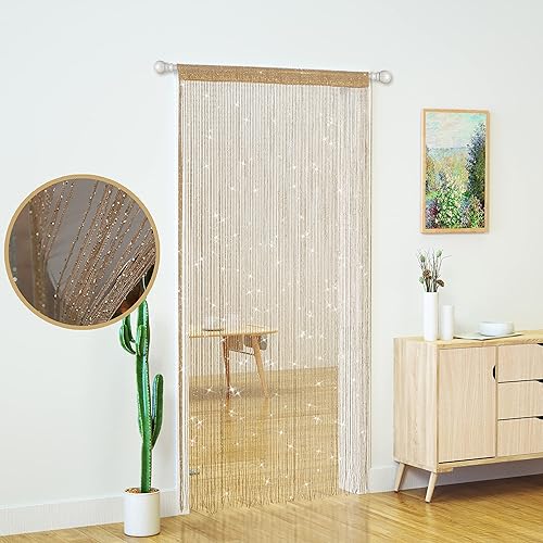 Miniatura 6 de 4 cortinas de cadena para puertas, cortinas con cuentas brillantes para puerta, cortinas de cuentas brillantes, cortina abierta para armario,