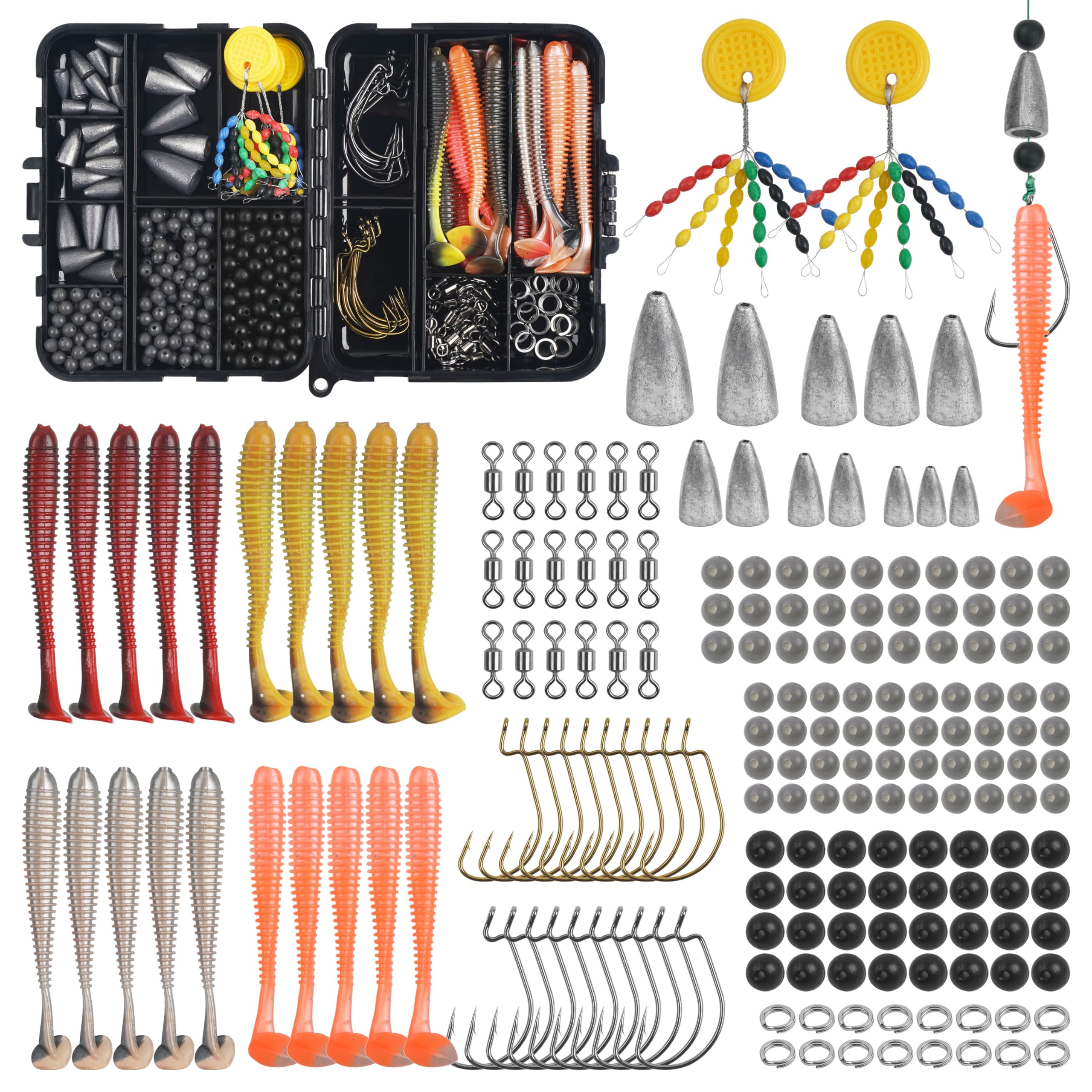 Carolina Texas Rig Kit 370-Piece Bass Fishing Tackle Kit With Tackle ...