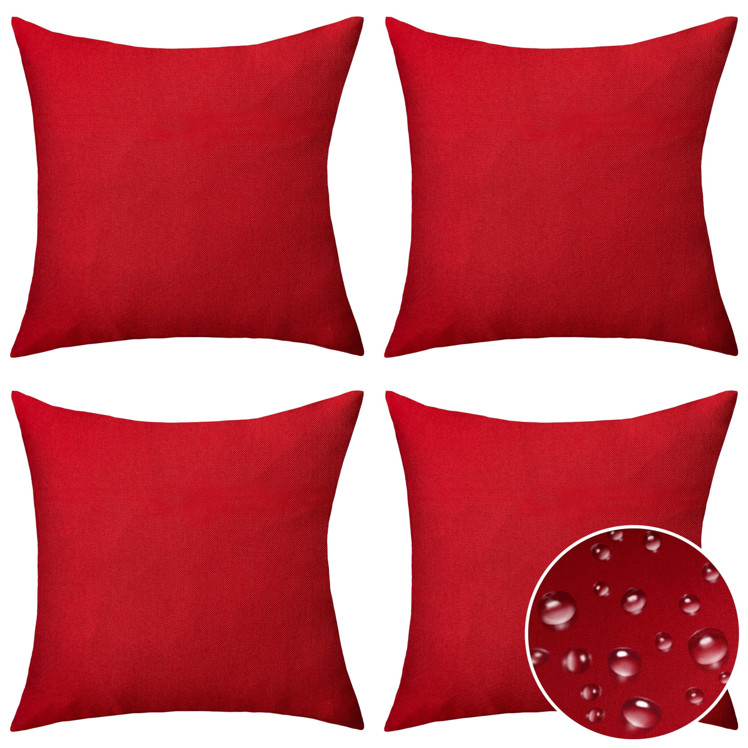 Housse de coussin extérieur imperméable 45x45 rouge Home Brilliant haute qualité