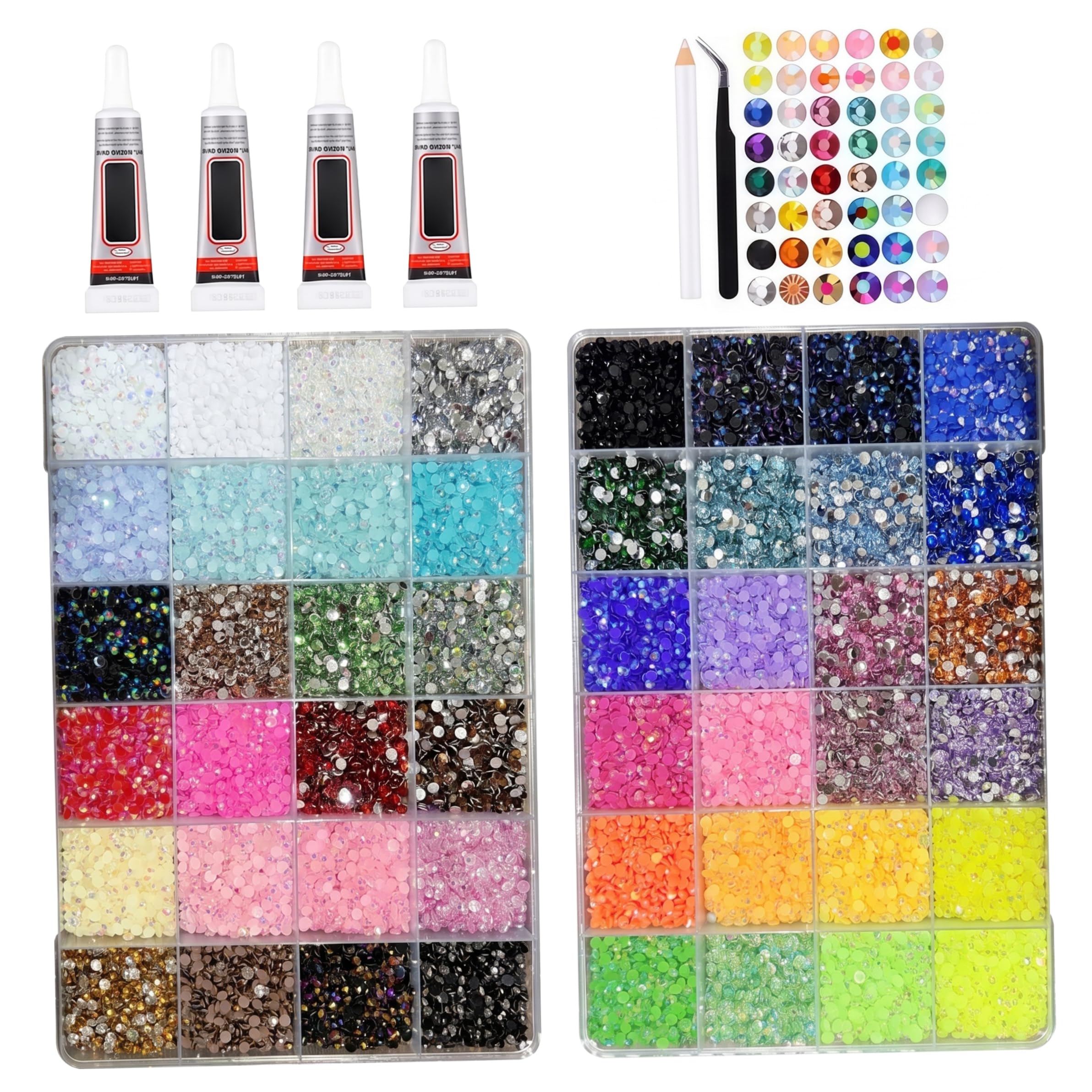 Kit Bedazzling 48 grilles strass gelée de résine colle stylo