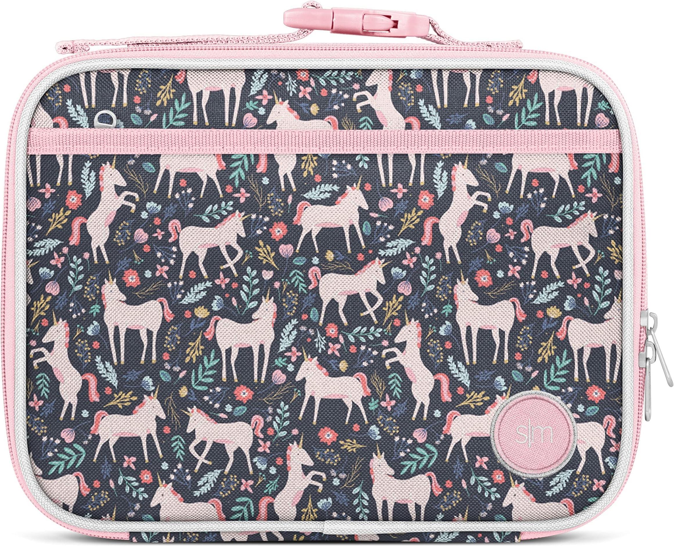 Simple Modern Kids Lunch Box for Toddler | Reusable Insulated Bag for Girls | Meal Containers for School with Exterior and Interior Pockets | Hadley Collection | Unicorn Fields