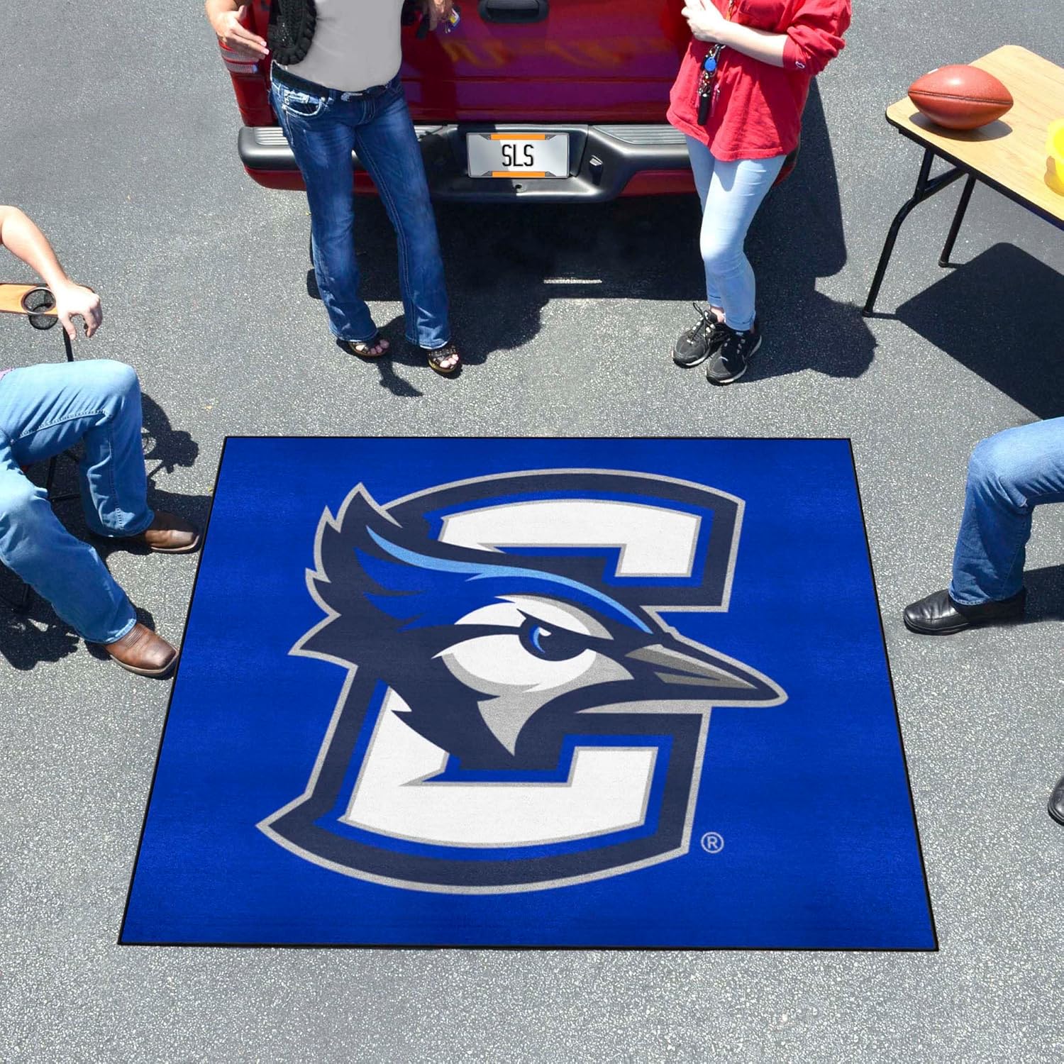 FANMATS 408 Creighton Bluejays Tailgater Rug - 5ft. x 6ft. Sports Fan Area Rug, Home Decor Rug and Tailgating Mat