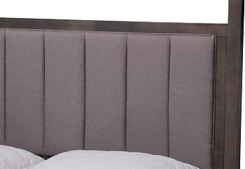 Baxton Studio Beds (Platform), Queen, Grey/Dark Greyish Oak