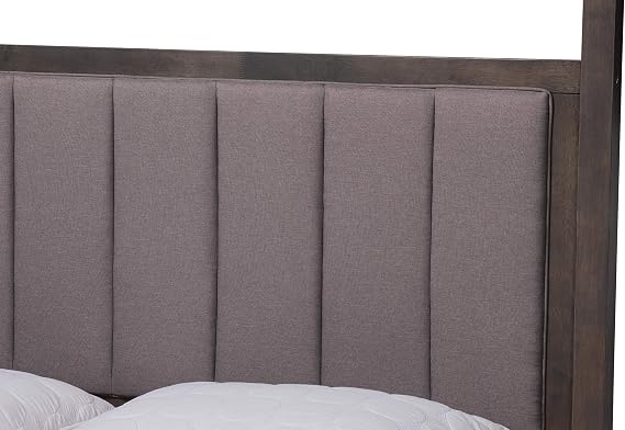 Baxton Studio Beds (Platform), Queen, Grey/Dark Greyish Oak