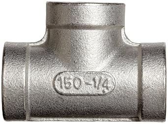 Stainless Steel 316 Cast Pipe Fitting, Tee, Class 150, 1/4 NPT Female