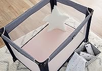 Vista 7 de American Baby Company - Sábana bajera ajustable de tejido de punto suave y transpirable 100% algodón, sábanas de practicuna, Estrella rosa/Zigzag