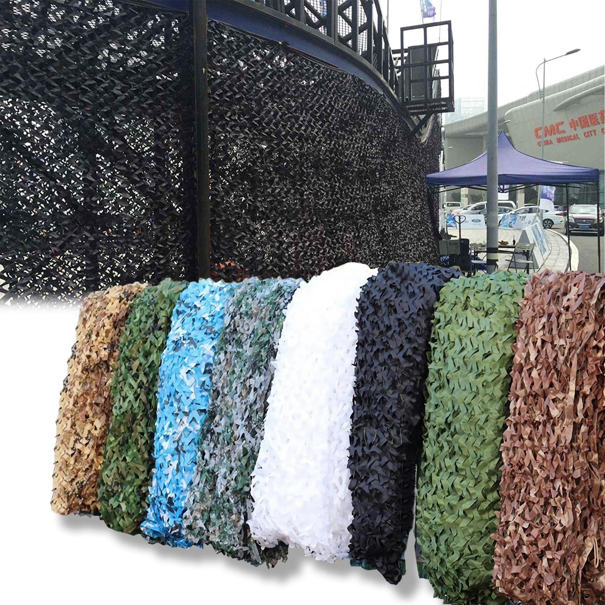 AMXFS sun sail Camouflage Net 3x5m - Black camouflage sun protection nets Party decoration camouflage sun protection Net Privacy Cover Customizable Car Covers Woodland Army — image 1