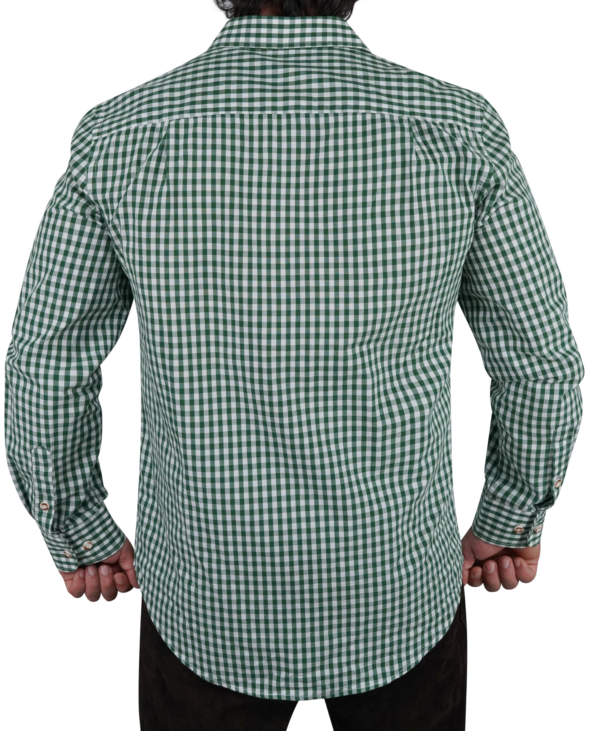 Camicia da uomo per Oktoberfest, camicia tradizionale a quadri, colore rosso, verde, blu, per il tempo libero, a maniche lunghe, in cotone, S-3XL, disponibile in 3 colori
