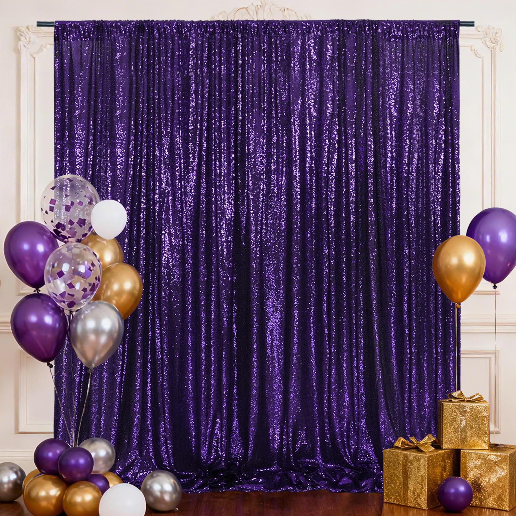 Sequin Backdrop 183x243cm Iridescent Shinny Sequin Photography Backdrop Party Prom Wedding Youtobe Banquet Photo Background (6x8 feet) — view 112