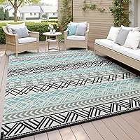 MontVoo 5x8 Waterproof Reversible Outdoor Rug - Plastic Straw Patio Mat for RV Camping Beach Pool Deck Porch Balcony