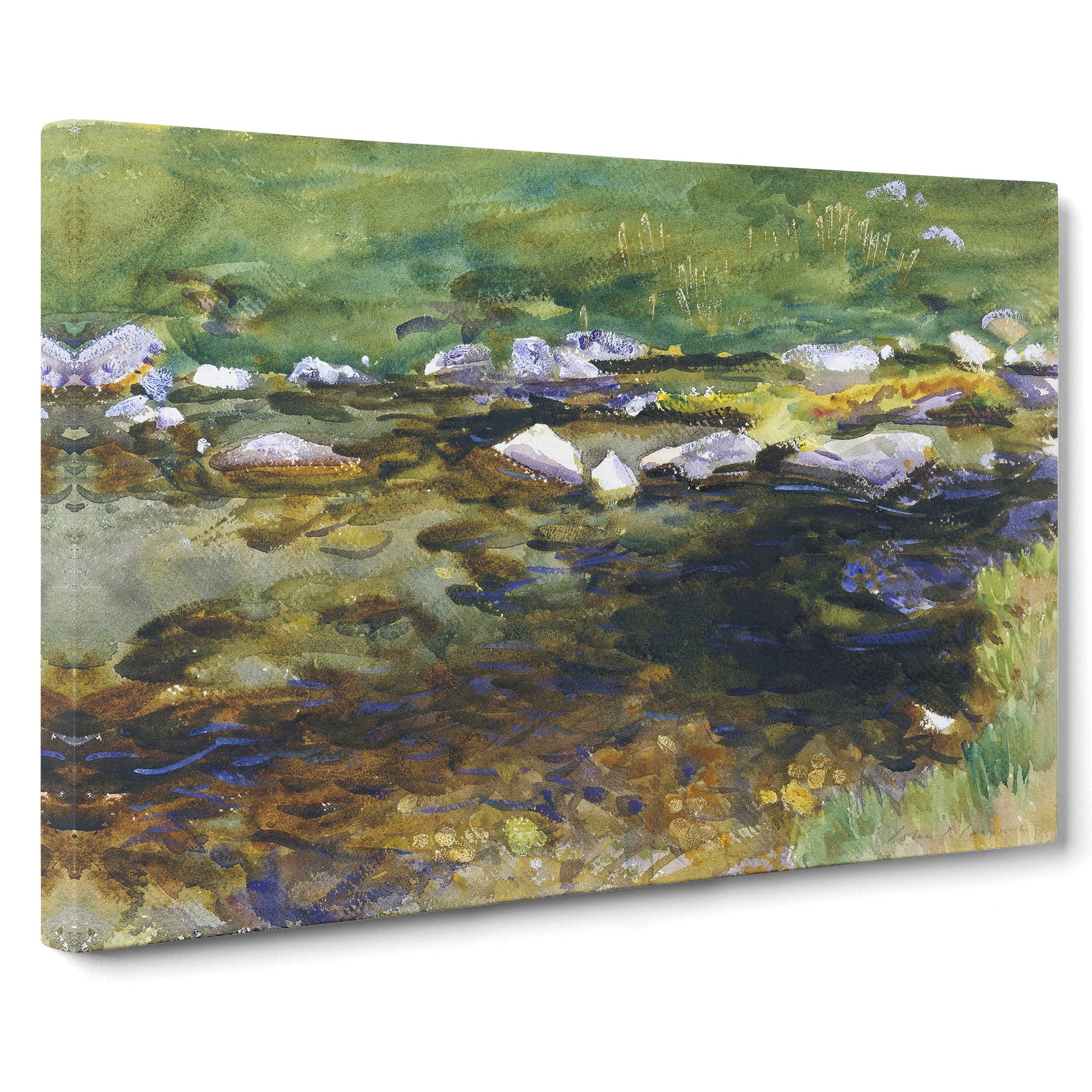 Brook And Meadow By John Singer Sargent Canvas Print, Mixed, 25L x 50W cm