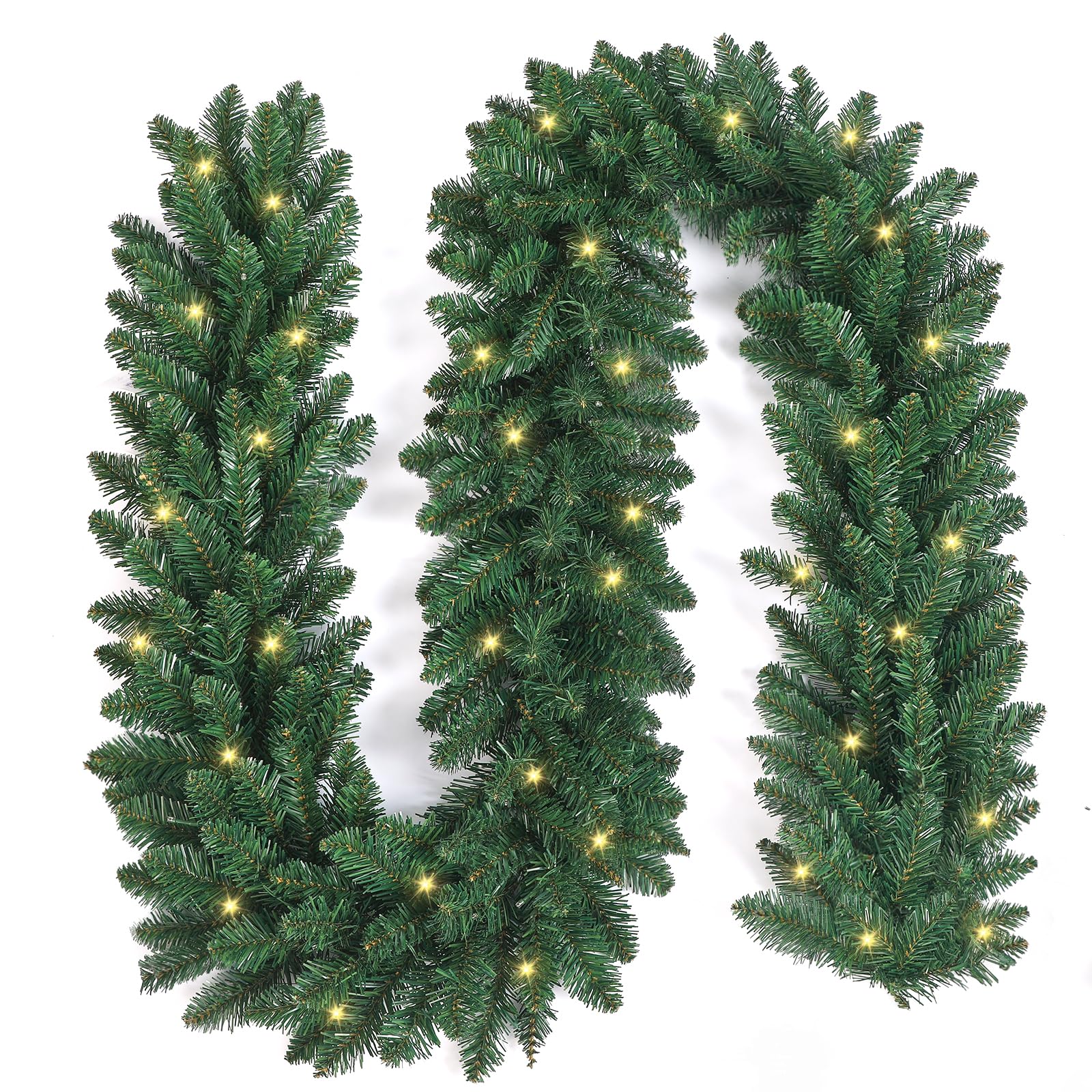 HOKEEPER Guirlande de Noël de 270 cm avec LED