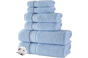 NOVA 6-Piece Luxury Turkish Sky Blue Towel Set