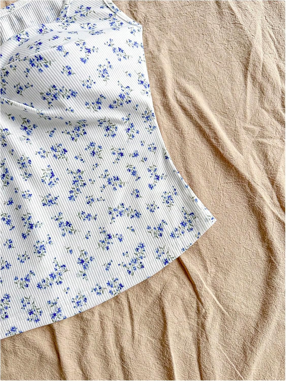 SOLY HUX Women's Floral Print Crop Tank Top Sleeveless Sweetheart Neck Split Side Summer Tops - Image 5