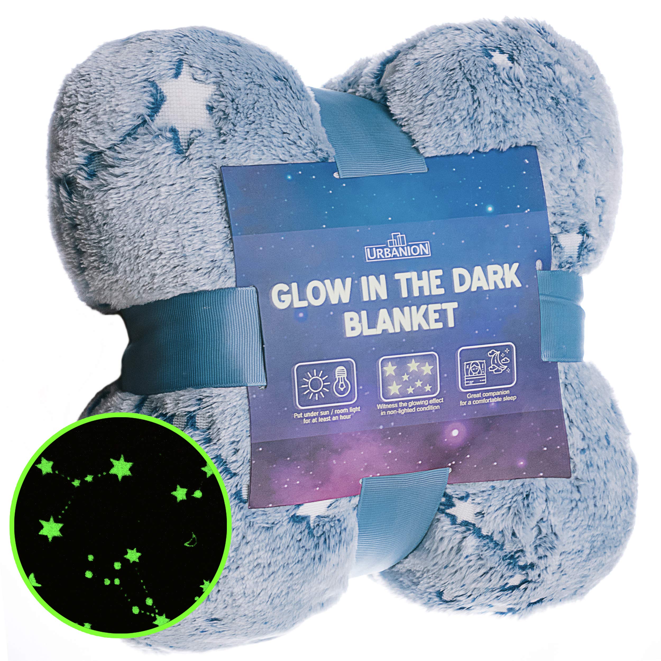 Glow in The Dark Blanket – Blue Constellation Throw Blanket 60”x 50" Gifts for Birthday Christmas Thanksgiving, Unique Gifts for Toddler Teens Kids Girls Boys Women Best Friend