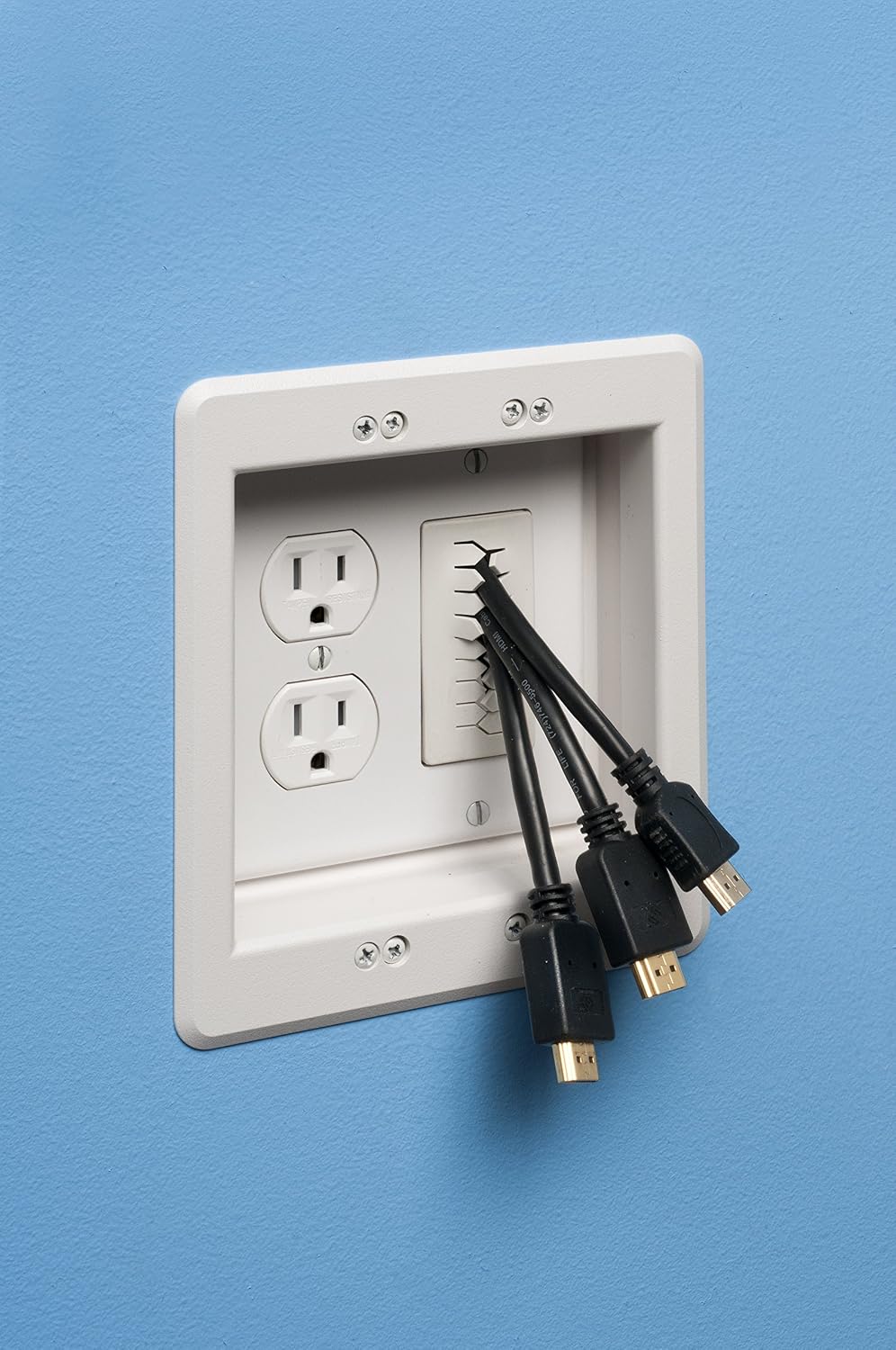 Arlington Industries CED130 CED130-10 1-Gang Cable Entry Device with Slotted Cover (Pack of 10), White