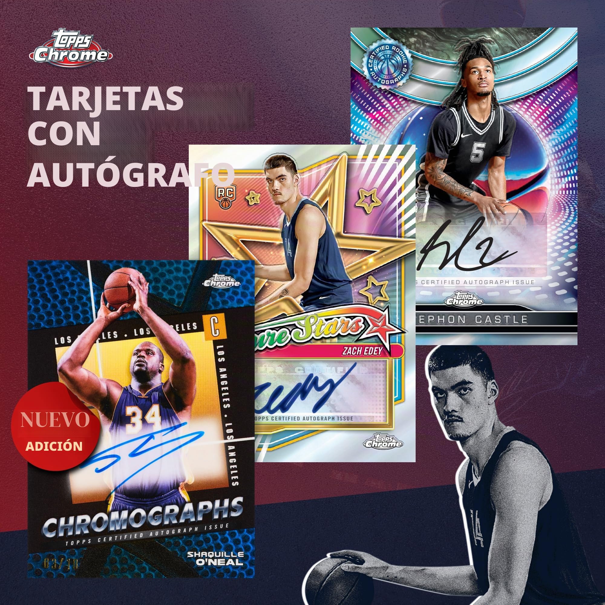 Balón de Baloncesto Cromado Topps 2024-25, Sellado de fábrica, Caja Mega