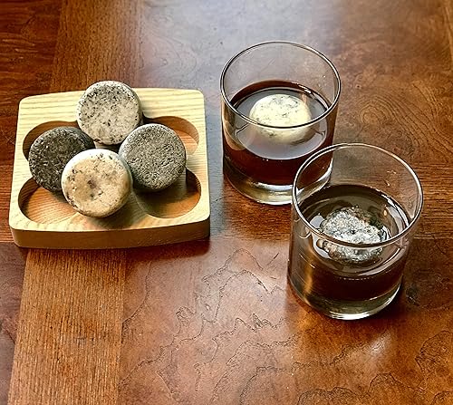 Miniatura 5 de Sea Stones - Juego de 9 piezas - Piedras enfriadoras de whisky de granito recicladas de tamaño completo - El juego On the Rocks incluye 2 vasos
