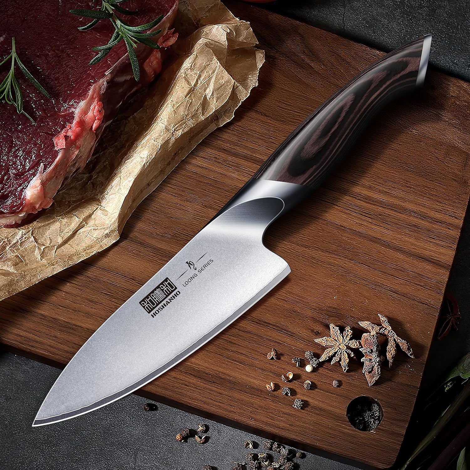 HOSHANHO 6 inch Kitchen Knife in Japanese High Carbon Steel, Professional High-Class Chef's Knife, Non-slip Ultra Sharp Cooking Knives with Ergonomic Handle
