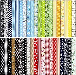 40 peças de tecido de algodão 25,4 x 25,4 cm, quadrados, quadrados de tecido pré-cortado, multicolorido, folhas de gordura florais para artesanato, faça você mesmo, colcha de costura (padrões simples)