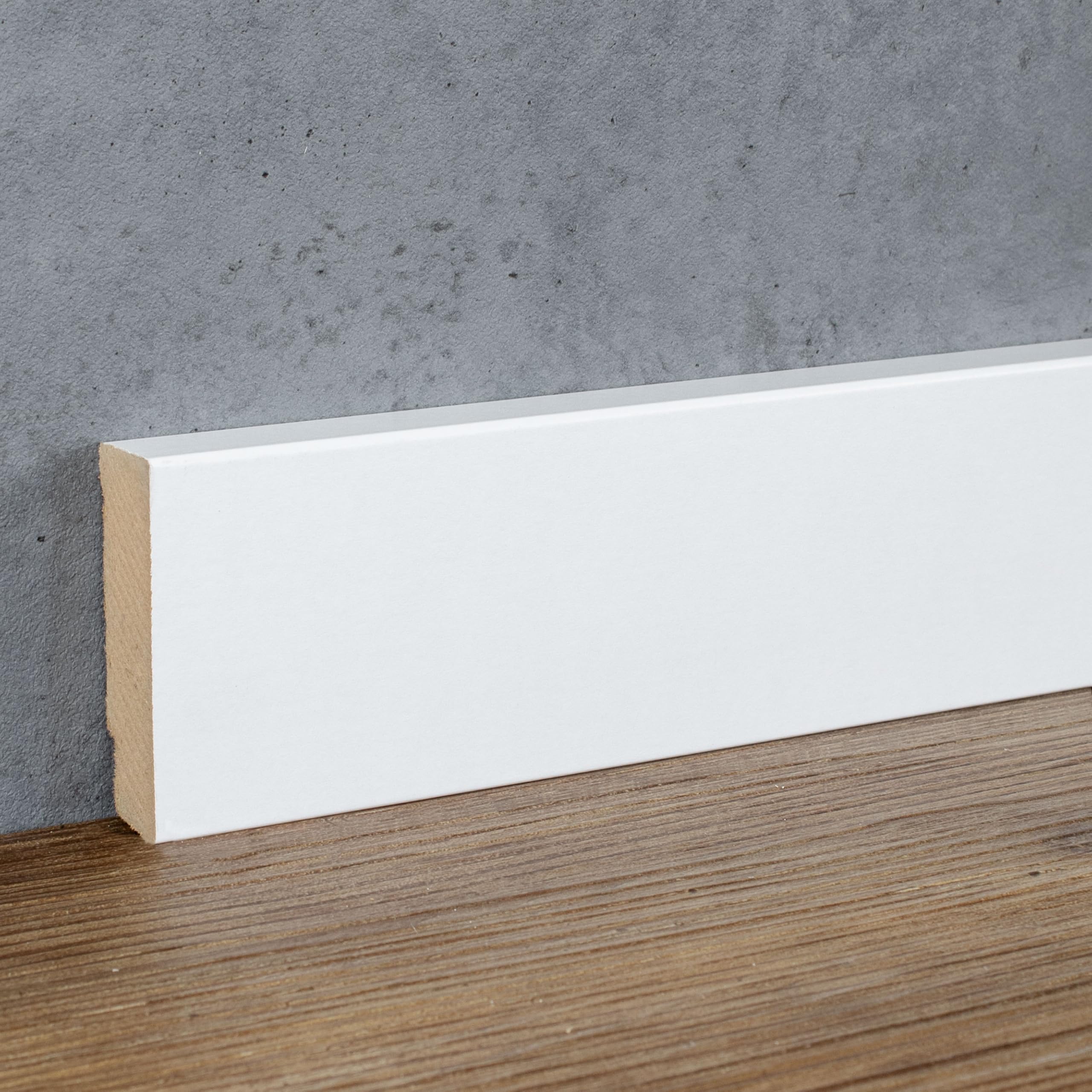 PROVISTON listwa przypodłogowa z płyty MDF, 16 x 58 x 2500 mm, rdzeń MDF, foliowany, kolor biały, do klejenia, klipsów, wkręcania i gwoździ, listwa przypodłogowa firmy PROVISTON 25 m | 10 sztuk