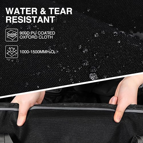 REDCAMP Sac de Voyage à roulettes Extensible 110-140L, Grand Volume, Noir | Sac de voyage, 900D PU imperméable, sangle amovible, roulettes silencieuses, renfort anti-usure, pliage très compacte - 3