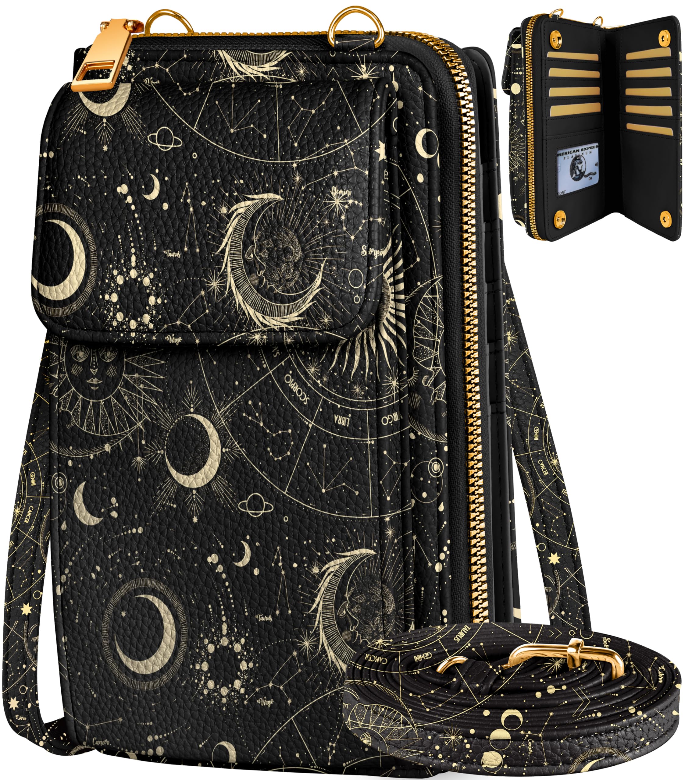 Leather Cell Phone Purse Crossbody Bag for Women