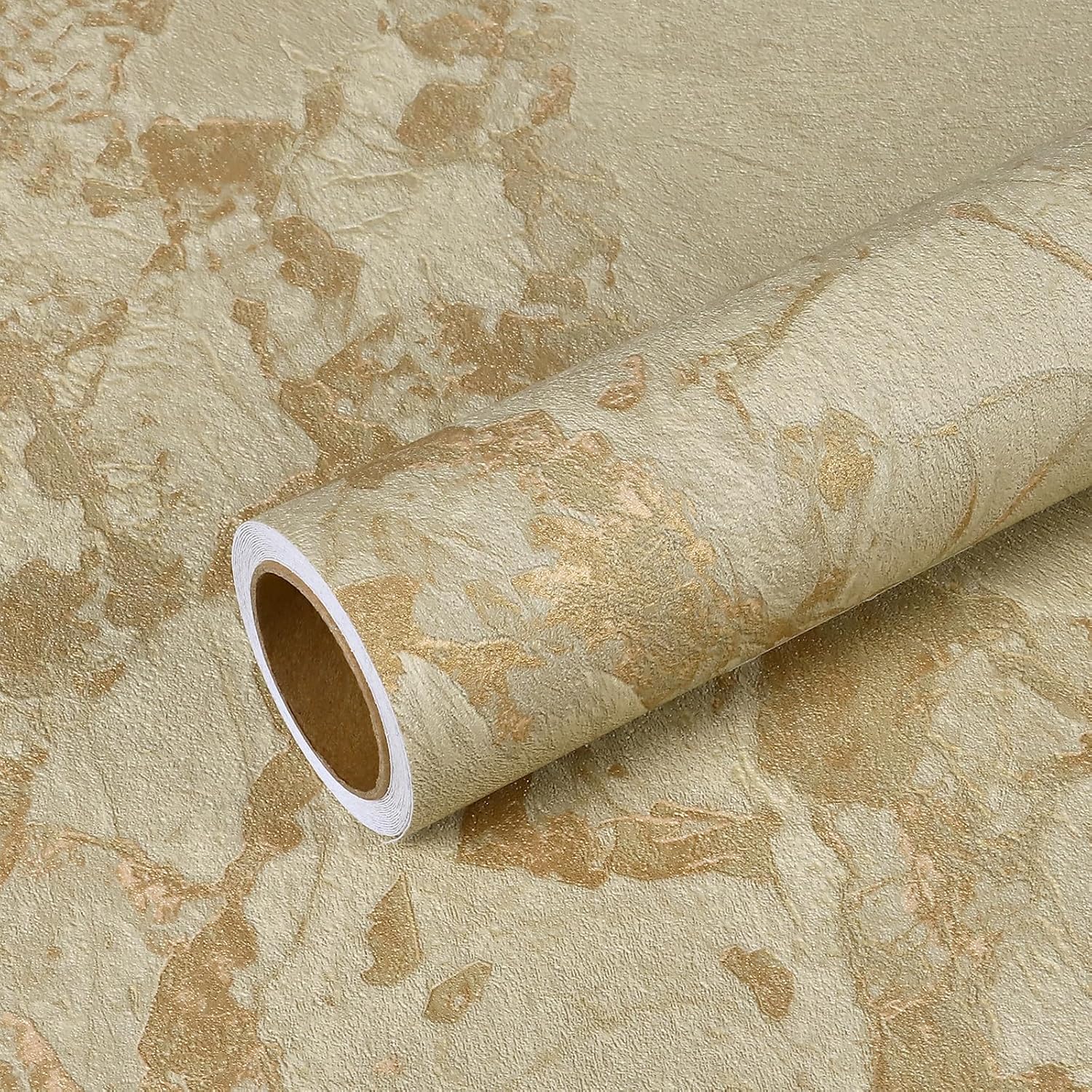 VEELIKE Luxury Cream Gold Marble Contact Paper for Countertops Waterproof Peel and Stick Countertops Wide 32''x118'' Self Adhesive Counter Top Contact Paper Beige Marble Wallpaper for Kitchen Bathroom 32" x 118"