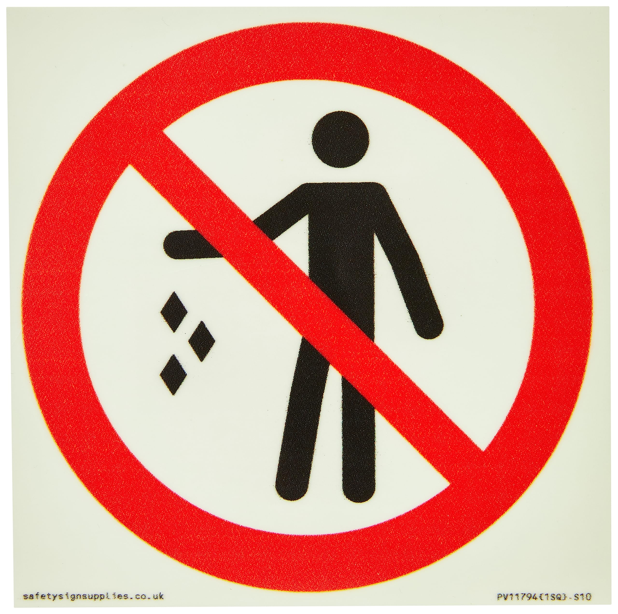 P931 Prohibition: No littering Sign - 100x100mm - S10