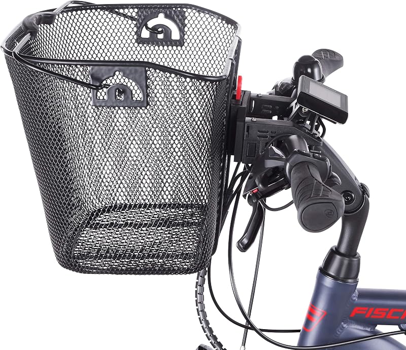 Coș de bicicletă electrică Fischer cu montare rapidă, capacitate de 5 kg, compatibil cu afișajul Bosch