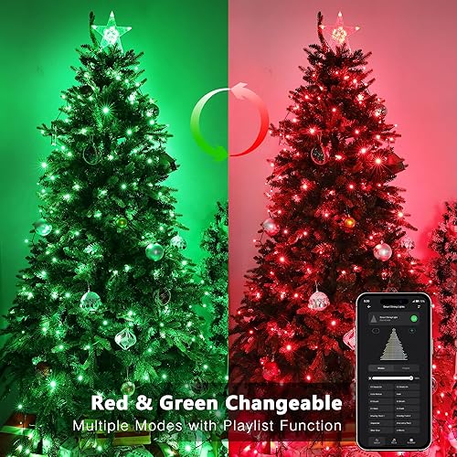 Miniatura 3 de Brizled Guirnalda de luces inteligentes de Navidad de 200 luces LED rojas y verdes compatibles con Alexa y Google Home para decoración del hogar del