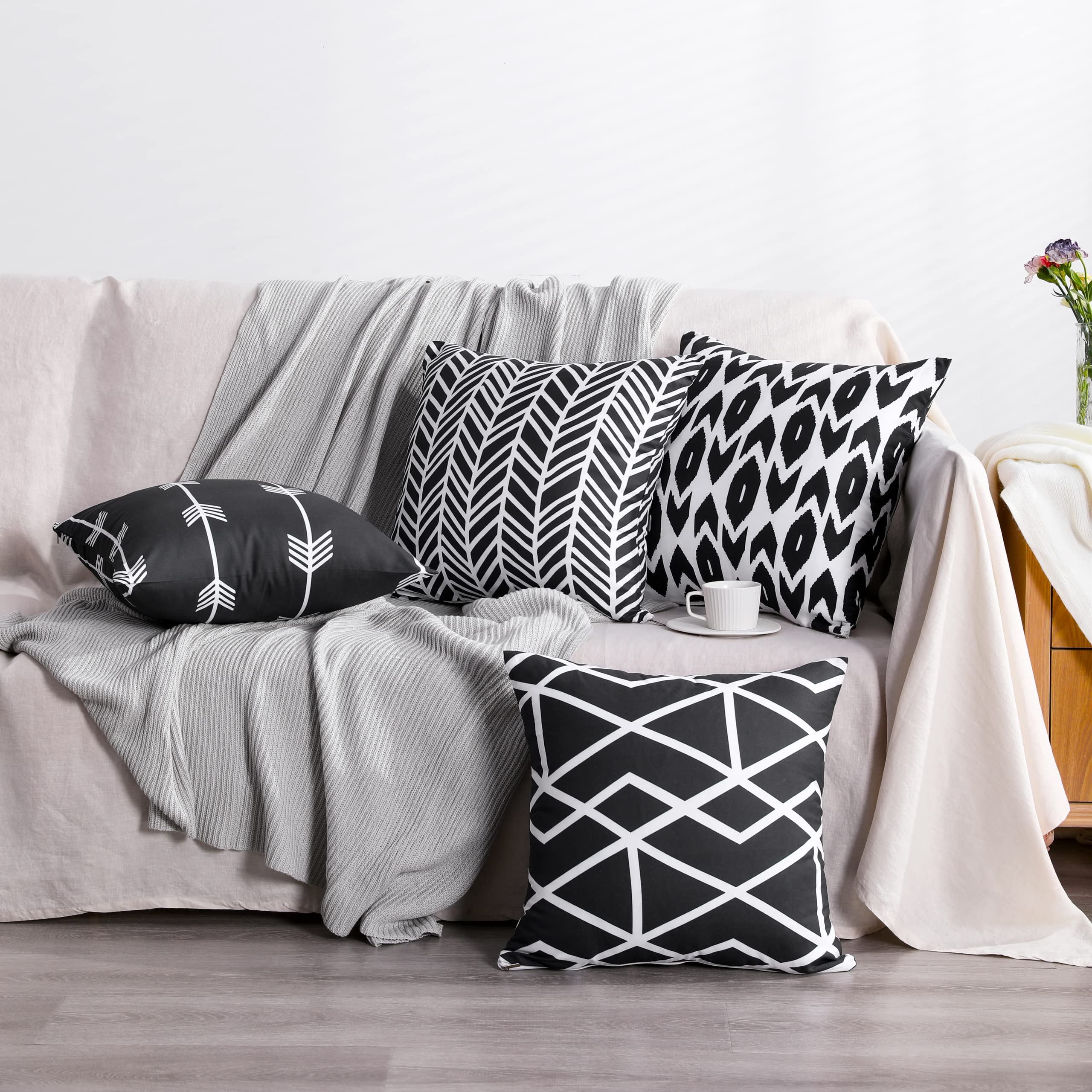 Amazon.com: NTBAY Microfiber Decorative Zippered Throw Pillow